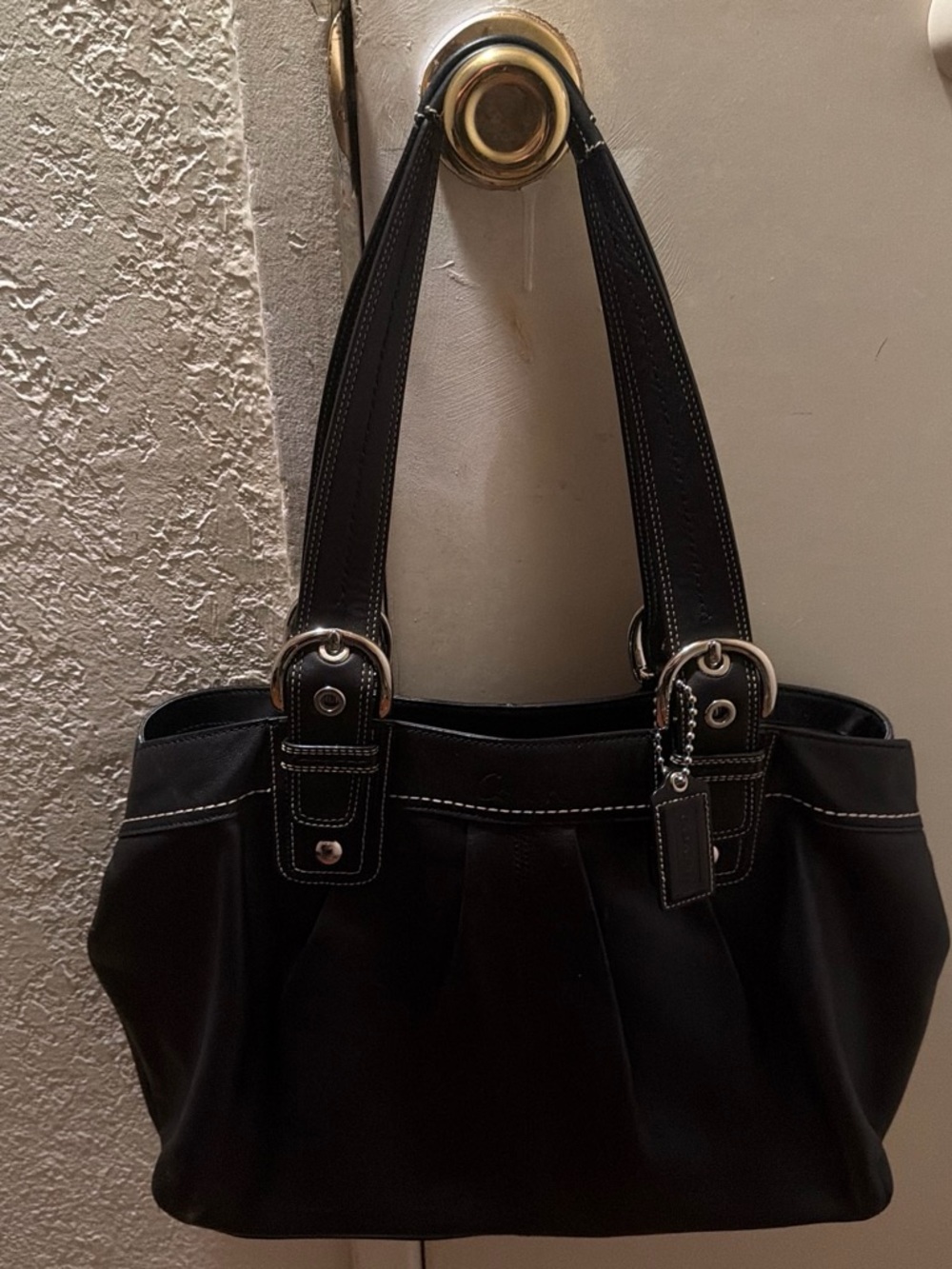 Coach Black Soho Pleated Shoulder Bag